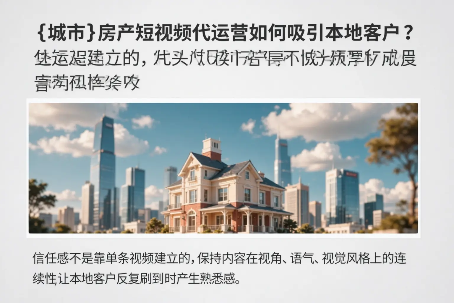 广州房产短视频代运营如何吸引本地客户?