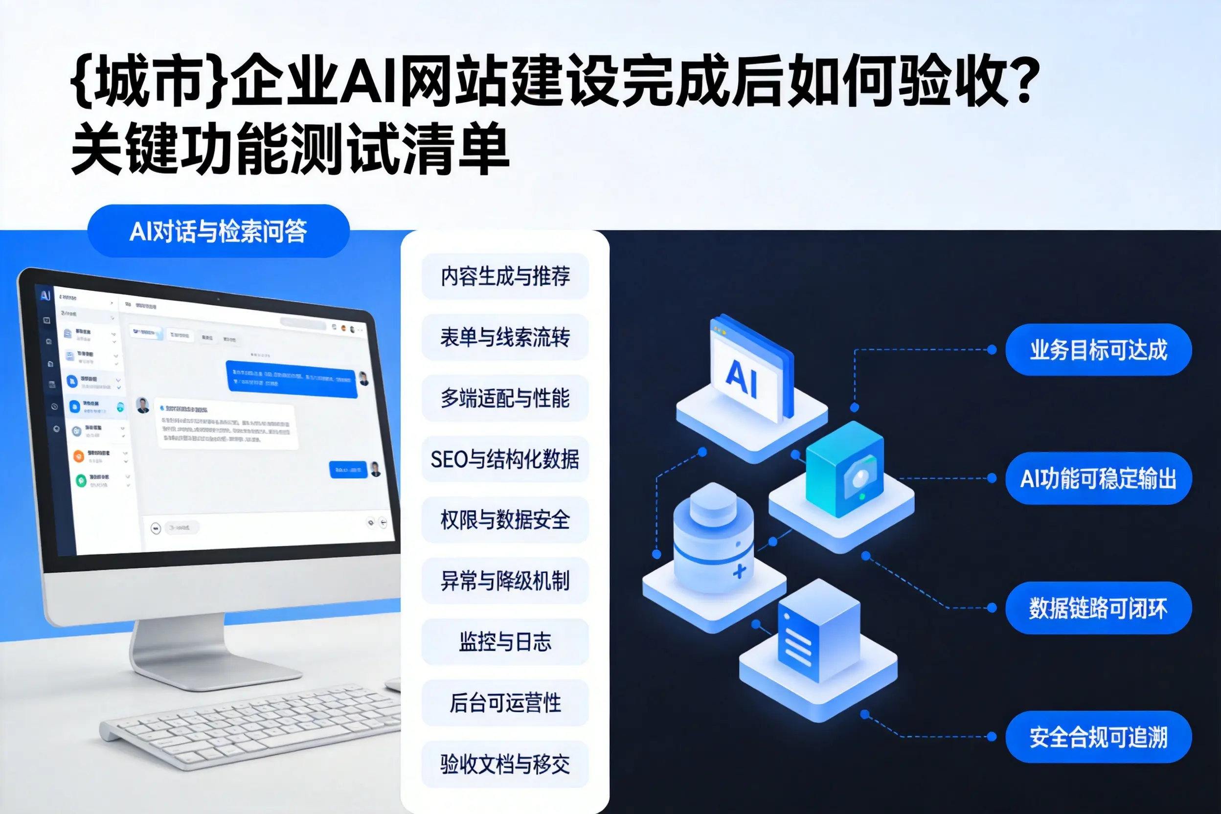 广州企业AI网站建设完成后如何验收？关键功能测试清单