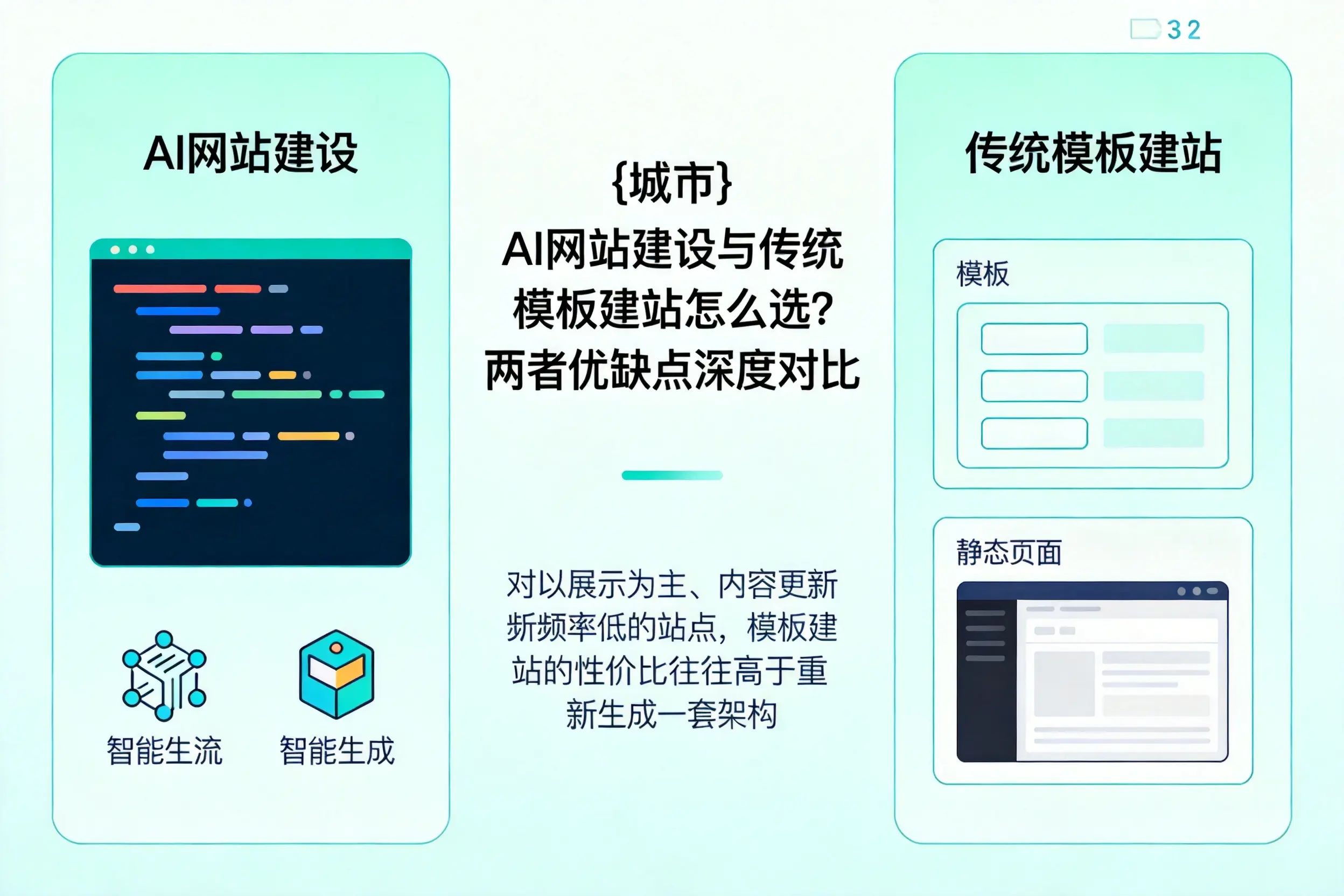 广州AI网站建设与传统模板建站怎么选？两者优缺点深度对比