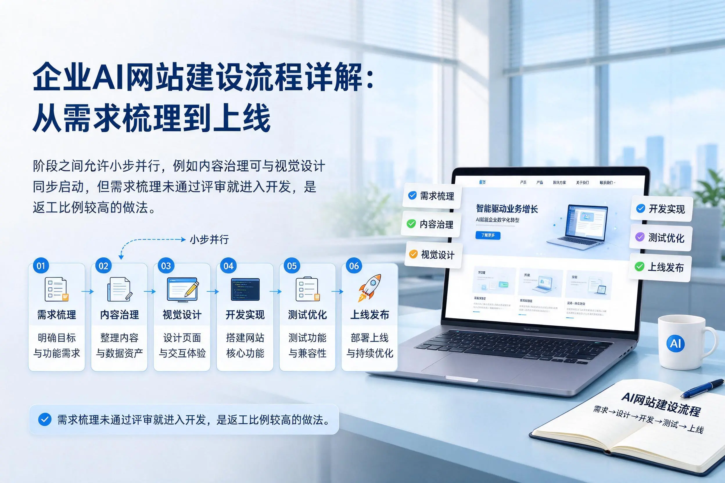 广州企业AI网站建设流程详解：从需求梳理到上线